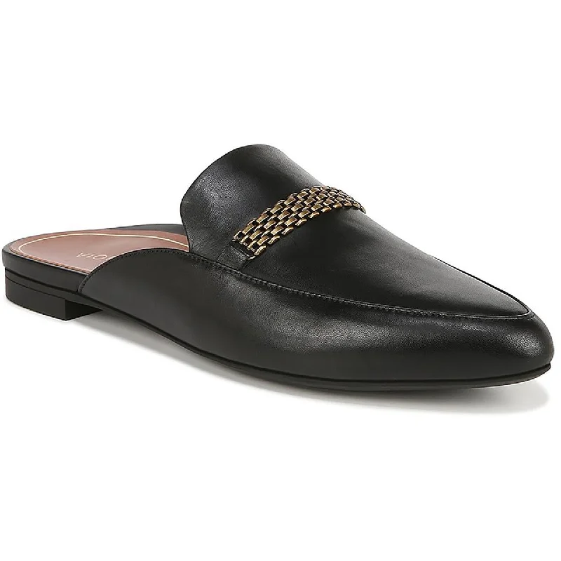 Flats near public transport-Vionic Womens Starling Leather Almond Toe Mules