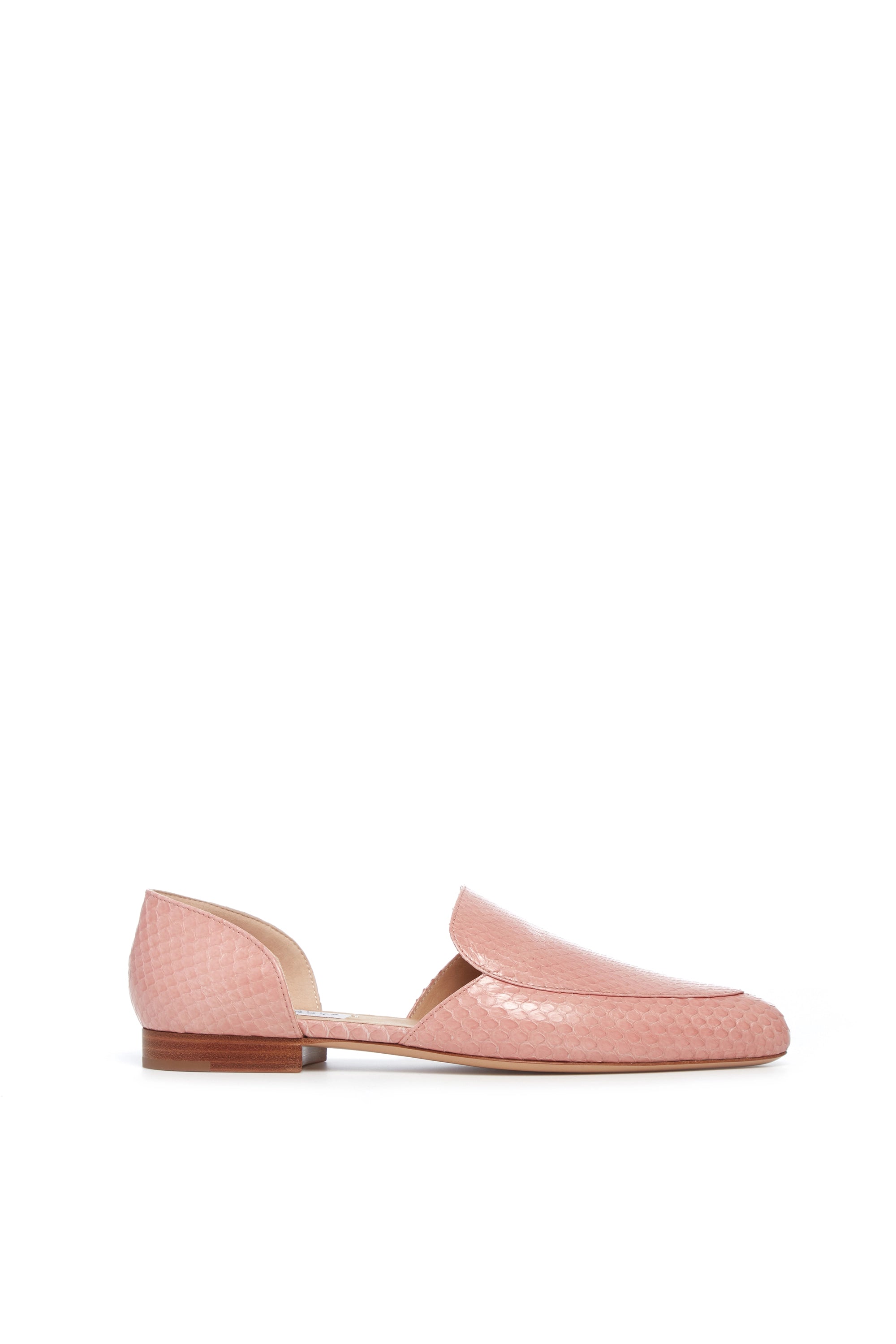 Flats in vibrant suburb-Jax Flat Shoe in Light Pink Snakeskin