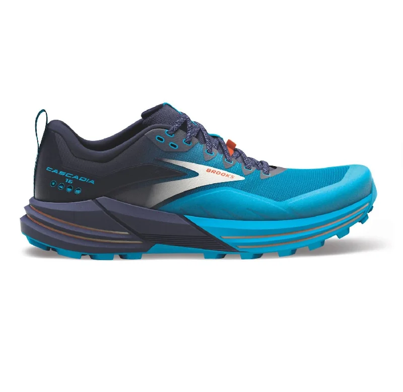 running shoes for commuting-Men's Cascadia 16 Trail Running Shoes In Peacoat/atomic Blue/rooibos