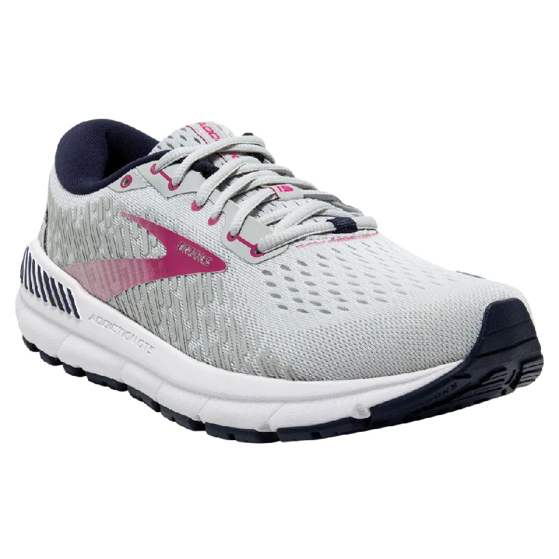 running shoes for casual sports-Brooks Addiction GTS 15 Oyster/Peacoat/Lilac Rose Running Shoe (Women's)