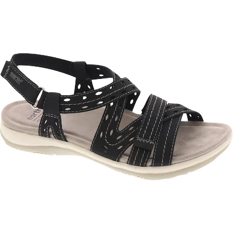 Earth Origins Womens Sass 3 Faux Leather Casual Strappy Sandals