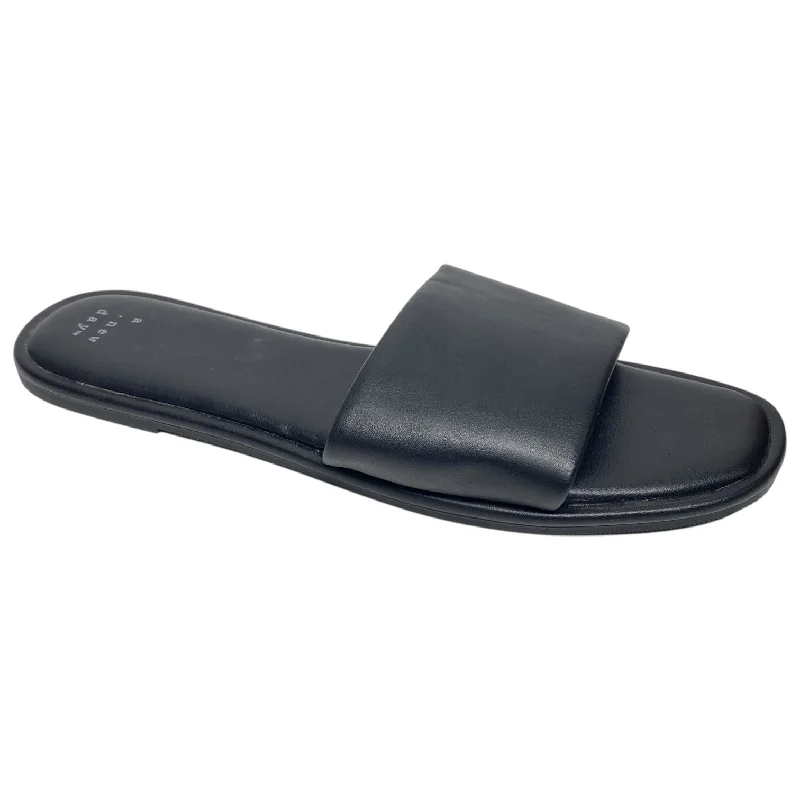 Flats with modern layout-Sandals Flats By A New Day In Black, Size: 9