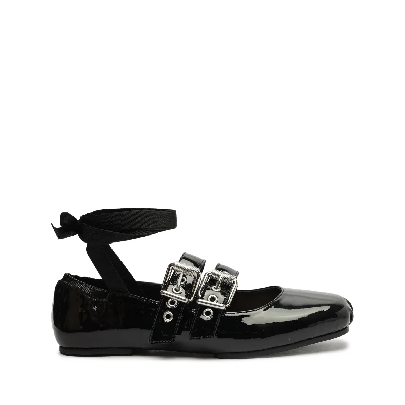 Flats in safe spaces-Raika Patent Leather Flat