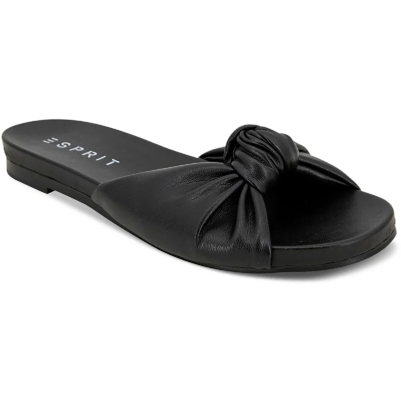 Esprit Womens Tyla Faux Leather Footbed Slide Sandals