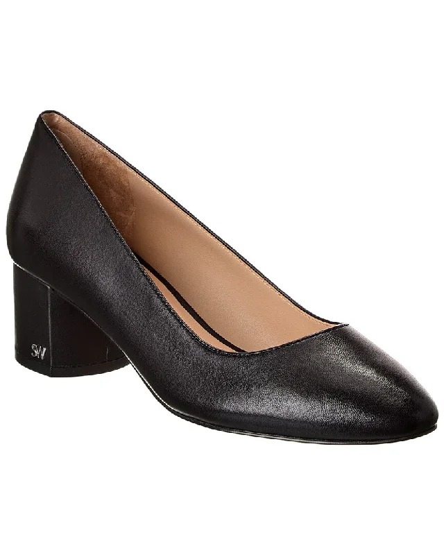 Stuart Weitzman Bridget 50 Block Leather Pump