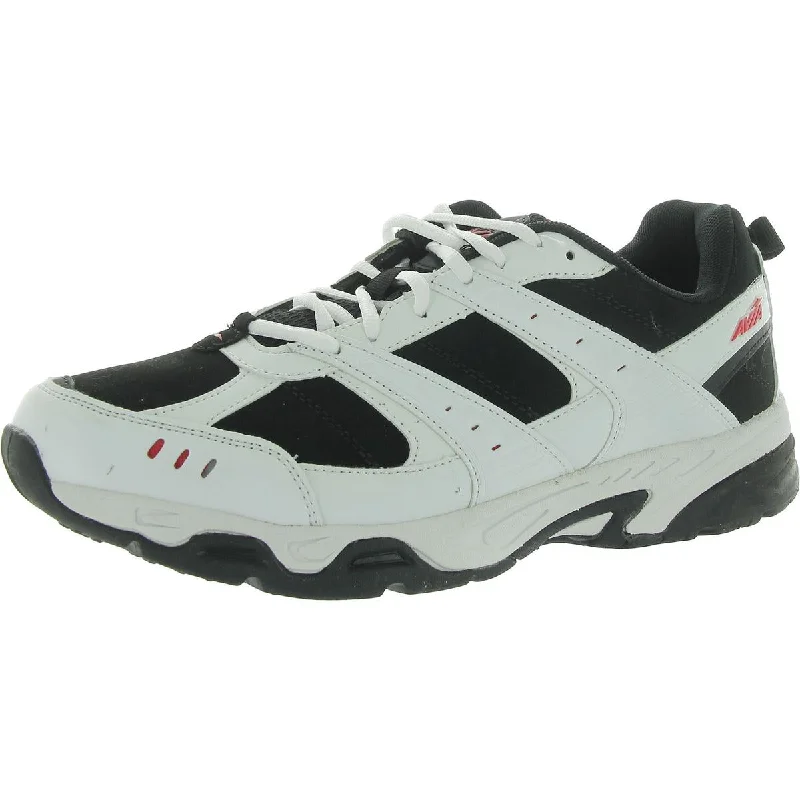 running shoes with durable outsoles-VERGE Mens Faux Leather Trainer Running & Training Shoes