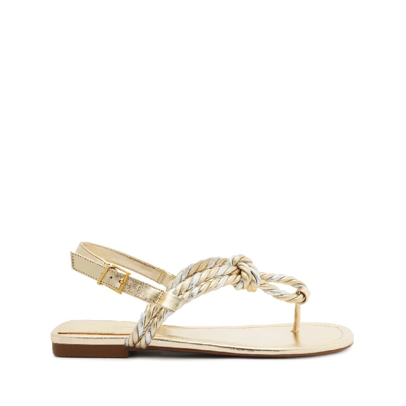 Flats with open kitchen-Sage Metallic Flat Sandal