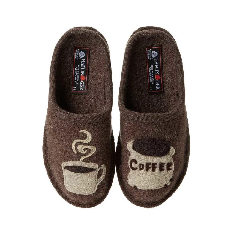 running shoes with low carbon-Haflinger Unisex Coffee Slippers with Soft Sole