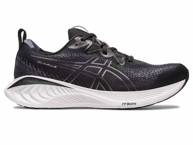 running shoes with rugged style-Men's Gel-Cumulus 25 Running Shoes - Medium Width In Black/carrier Grey