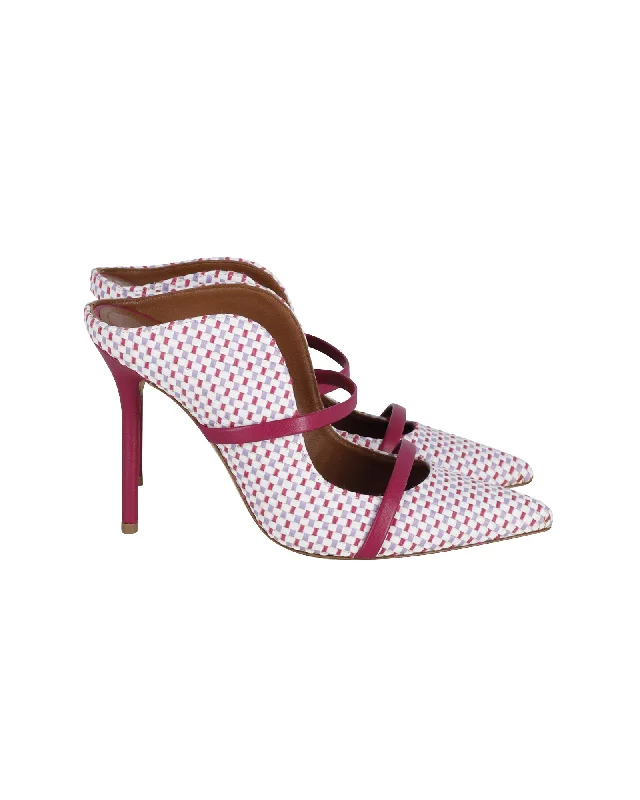 running shoes for weekly sprints-Malone Souliers Maureen High Heel Mules in Multicolor Raffia