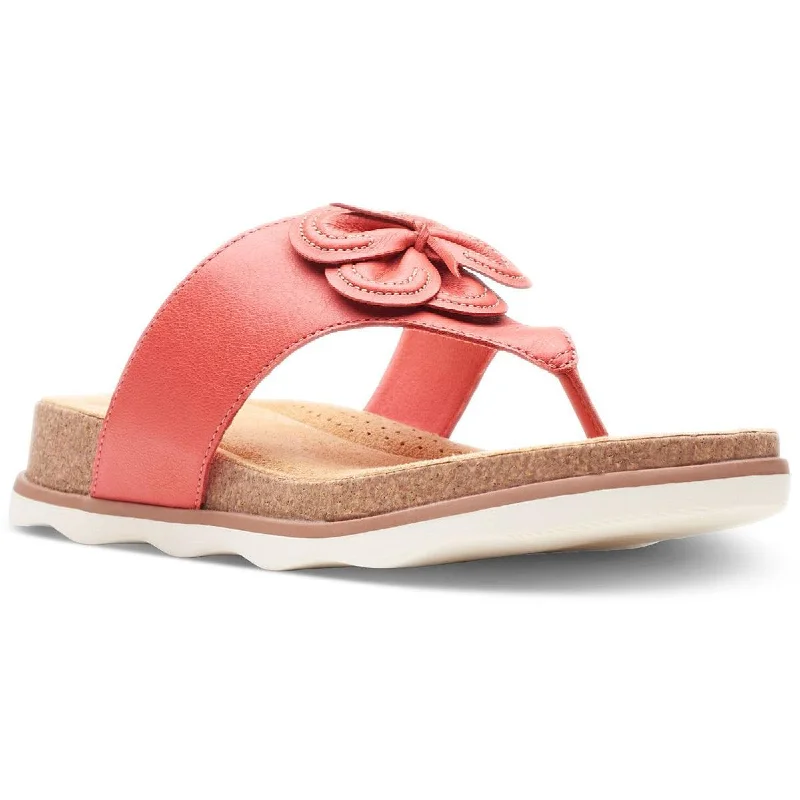 Clarks Womens BRYNN Leather Casual Thong Sandals