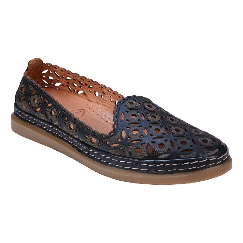 Flats with updated appeal-Tumi Black Perforated Leather Flats