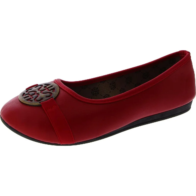 Loafers with stylish heels-Harborsides Womens Anabel Faux Leather Slip-On Loafers