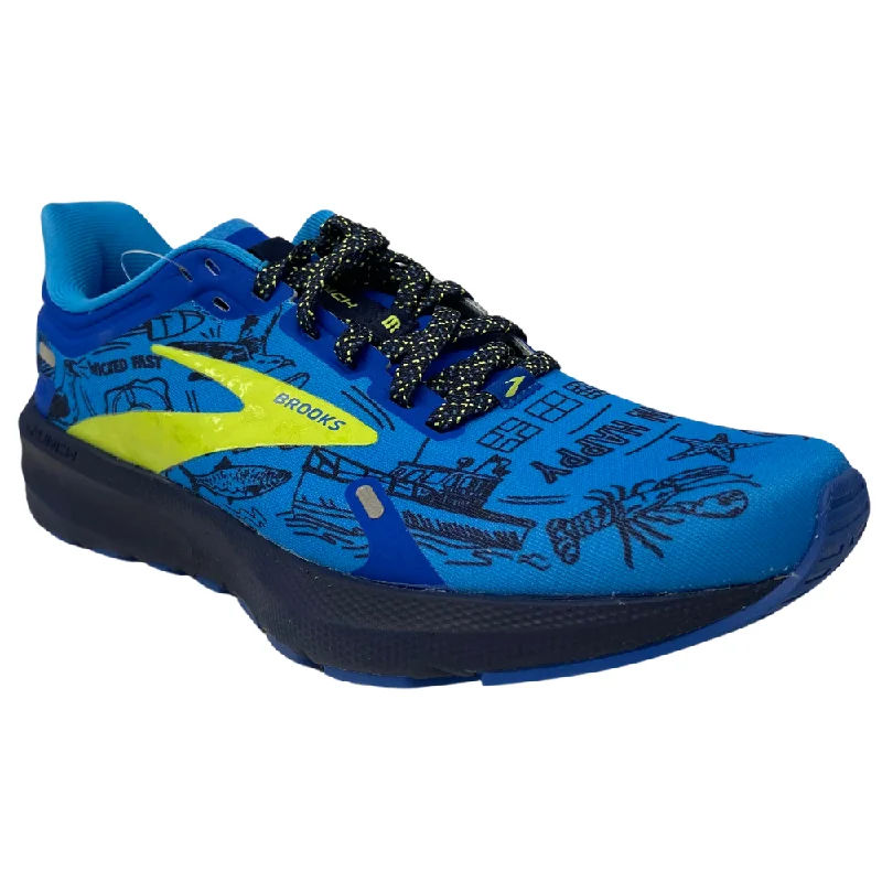 running shoes for travel-Brooks Launch 9 Blue/Nightlife/Peacoat Running Shoe (Women's)