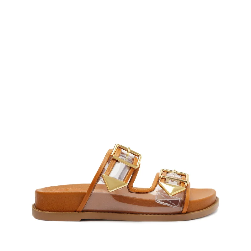 Flats with high-end charm-Naomi Sporty Vinyl & Metallic Sandal