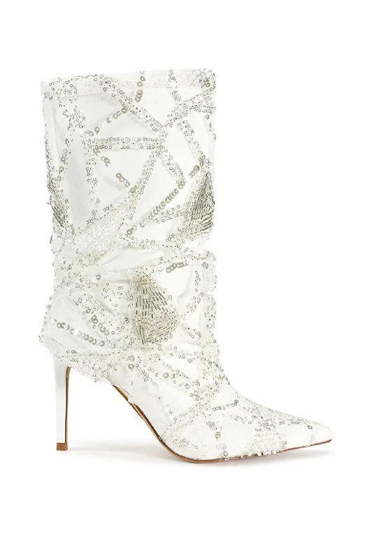 sandals for city walking-Can boots be worn daily-MITSKI-WHITE STILETTO BOOTIE