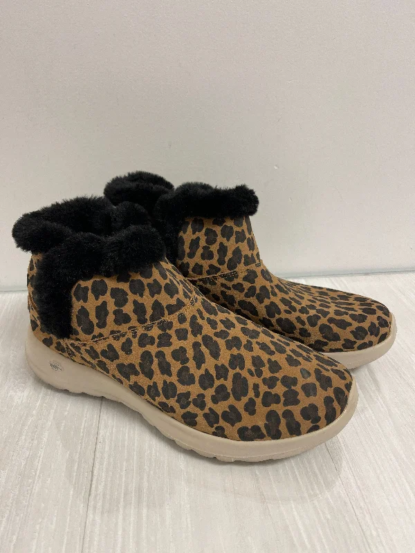 Flats with onsite appeal-Boots Ankle Flats By Skechers In Animal Print, Size: 9.5