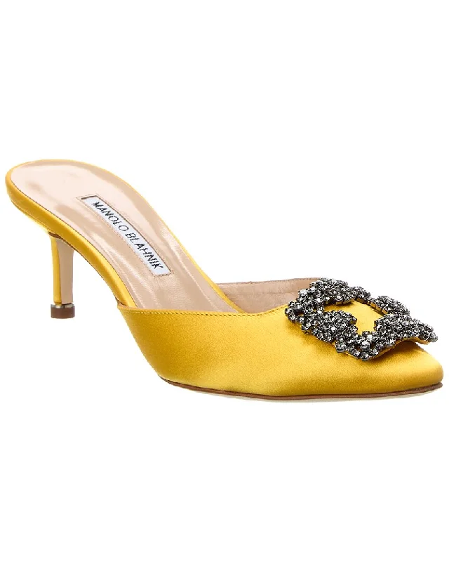 running shoes for hot weather-Manolo Blahnik Hangisimu 50 Satin Mule