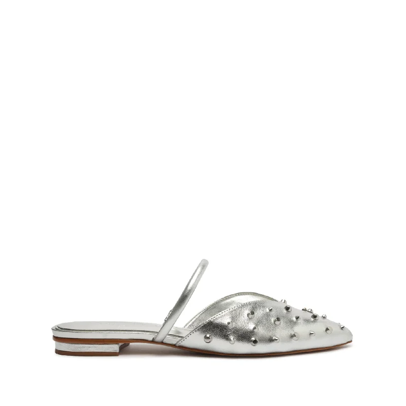 Flats near outdoor spaces-Gayle Metallic Leather Flat