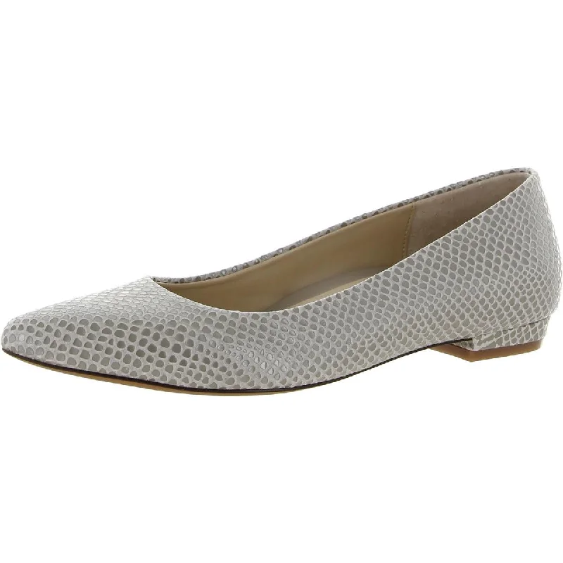 Flats with cozy appeal-Vionic Womens Lena Lzrd Leather Embossed Pointed Toe Flats