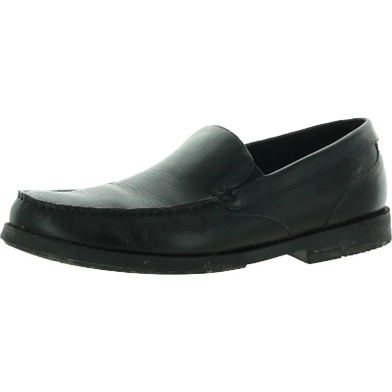 Loafers with trendy stitching-Rockport Mens Preston Venetian Leather Slip On Loafers