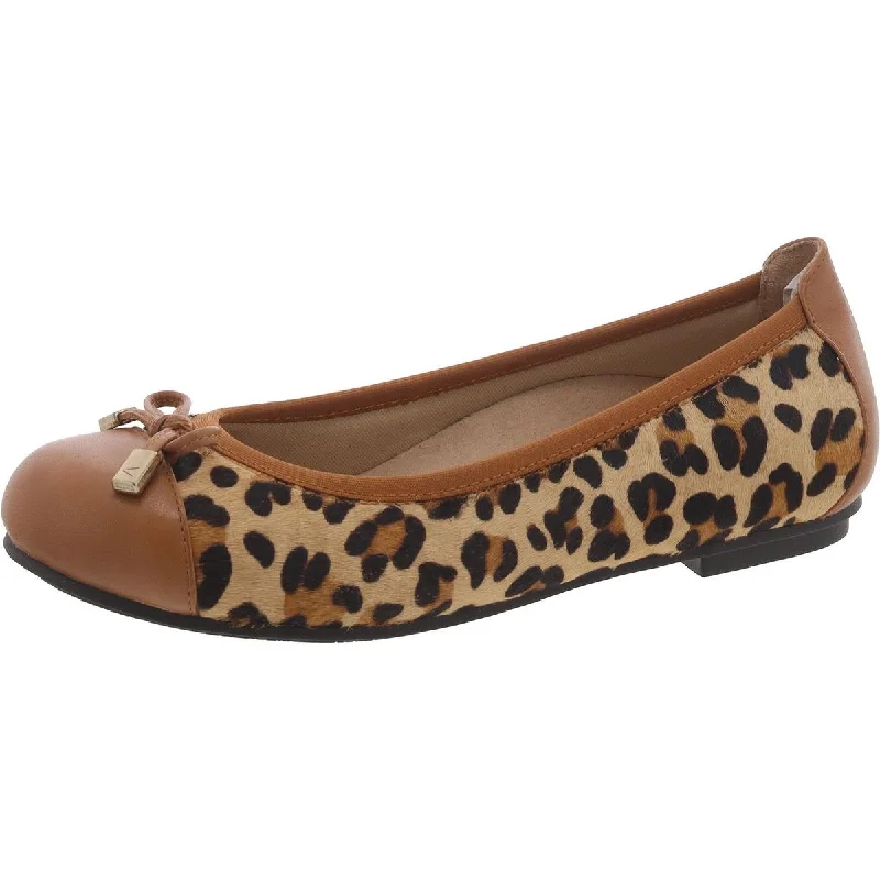 Flats near scenic appeal-Vionic Womens Minna Calf Hair Leopard Print Ballet Flats