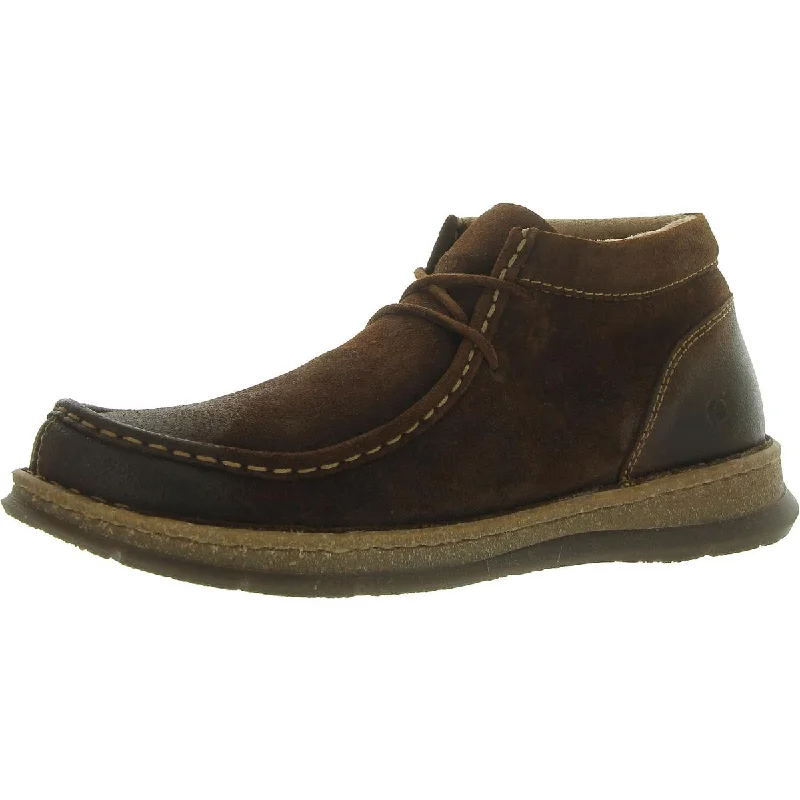 sandals with soft cushioning-Are boots easy to slip on-Born Mens Lace Up Flat Chukka Boots