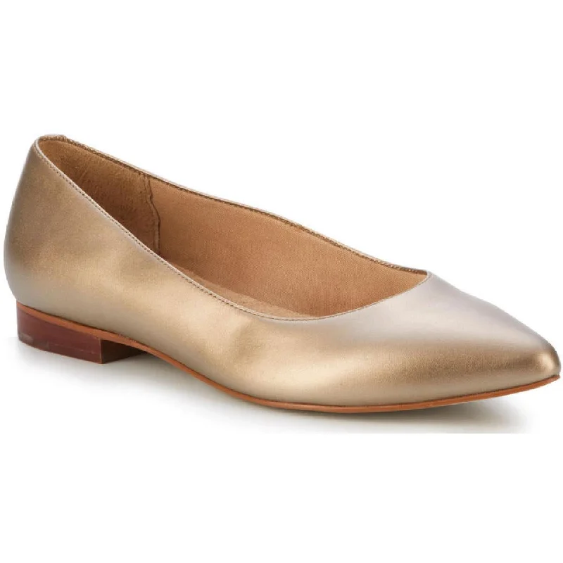 Flats with modern kitchen-Walking Cradles Womens Reece Leather Slip On Pointed Toe Flats