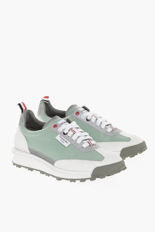 Thom Browne Low-Top Tech Runner Sneakers With Suede Inserts