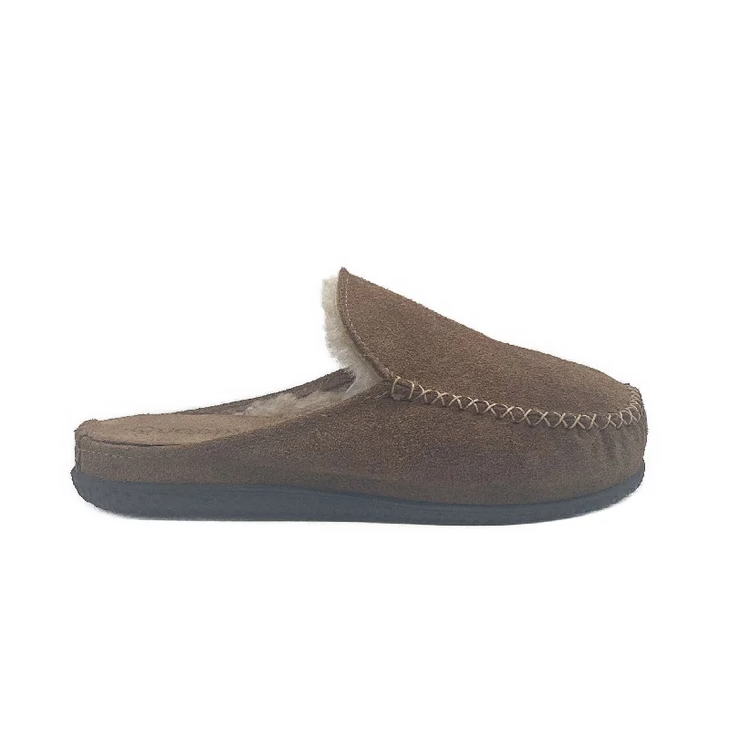 running shoes with suede finish-Women's Scuff ESQ Slipper: Mushroom Suede