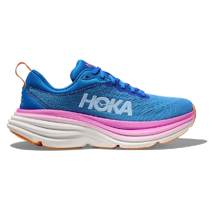 running shoes for dry dirt-Hoka Bondi 8 Running Shoe Coastal Sky/All Aboard (Women's)