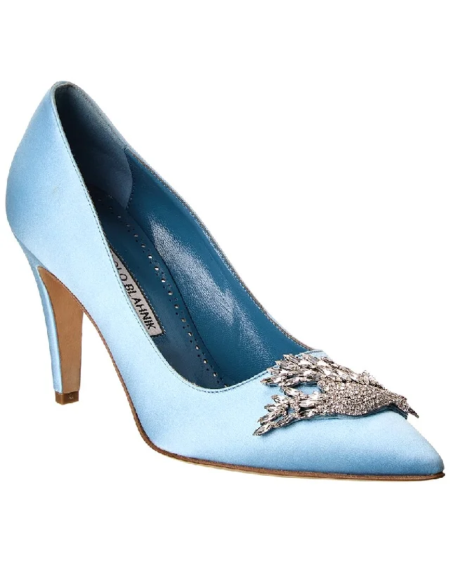 Manolo Blahnik Palos 90 Satin Pump