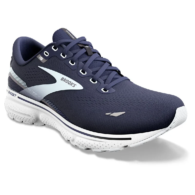 running shoes with textured sole-Brooks Ghost 15 Running Shoe Peacoat/Pearl/Salt Air (Women's)