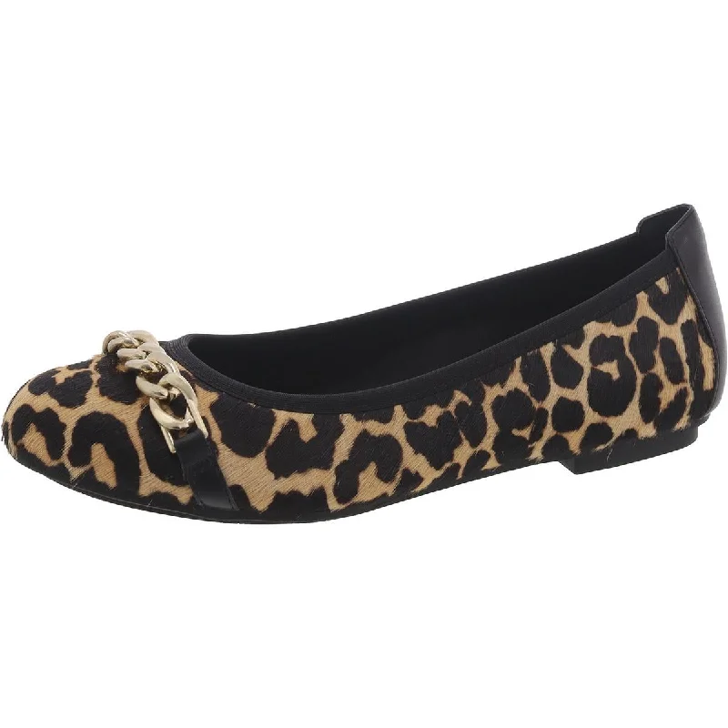 Flats for families-Vionic Womens Pera Calf Hair Leopard Print Ballet Flats