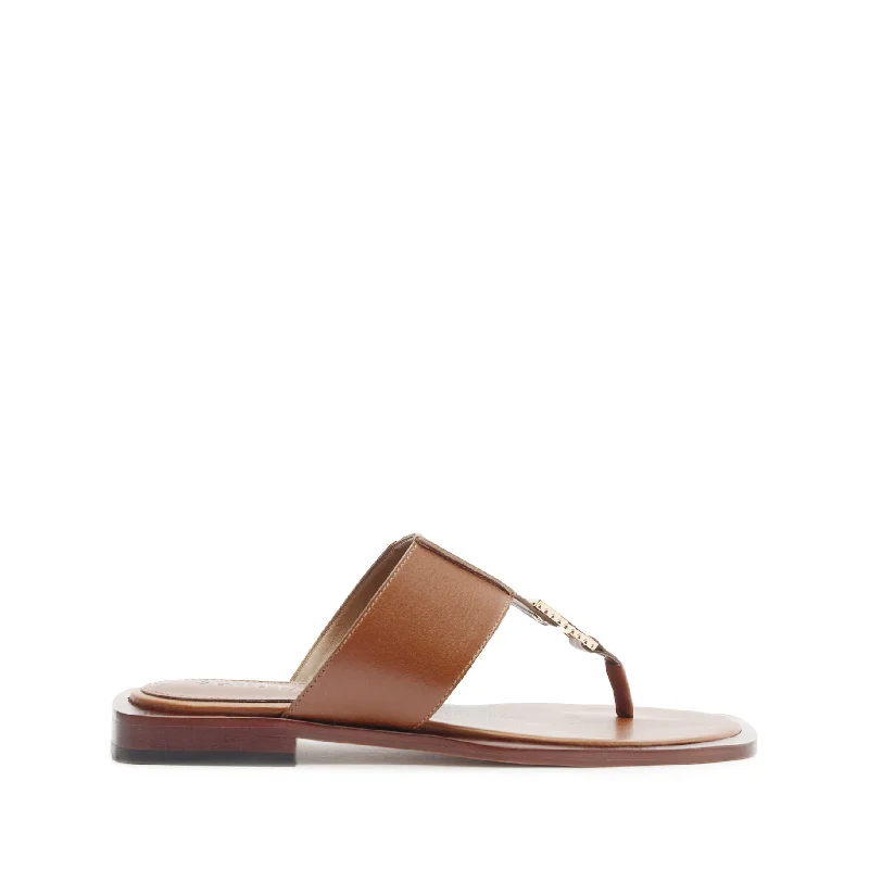 Flats in trendy neighborhood-Salma Metallic Leather Flat Sandal