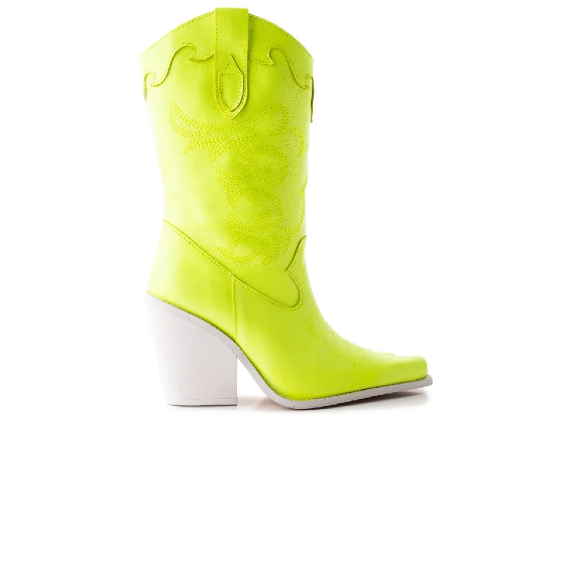 sandals with slow cushion-Where to find suave boots-Cavalia Yellow Neon