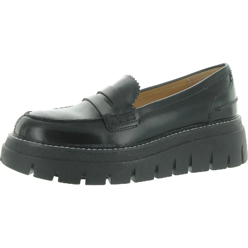 Loafers with sturdy comfort-J/Slides Womens Willa Leather Slip-On Loafers