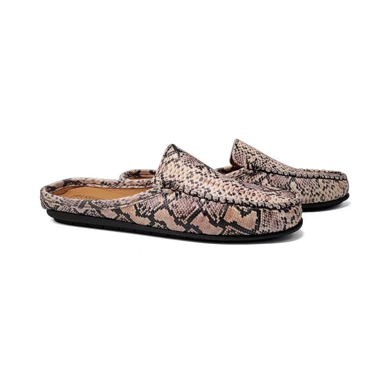 running shoes with memory foam-Atlanta Moccasin Pink Snake 009 Slipper *Size 42