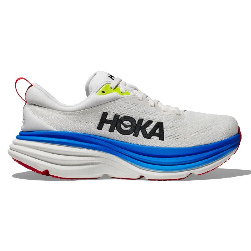 running shoes for dry climates-Hoka Bondi 8 Blanc De Blanc/Virtual Blue Running Shoe (Men's)