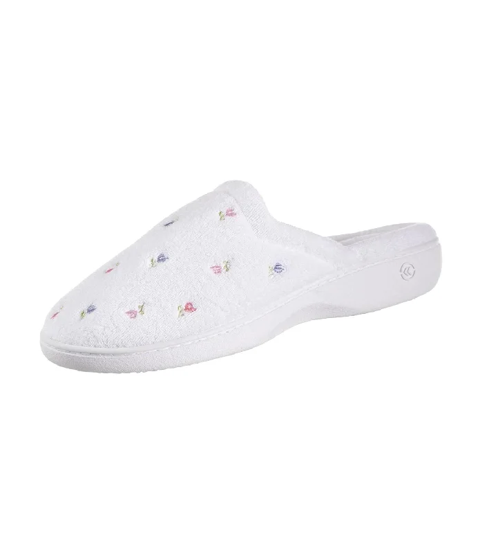 running shoes for monthly races-Women's Terry Slip On Clog Slipper In White