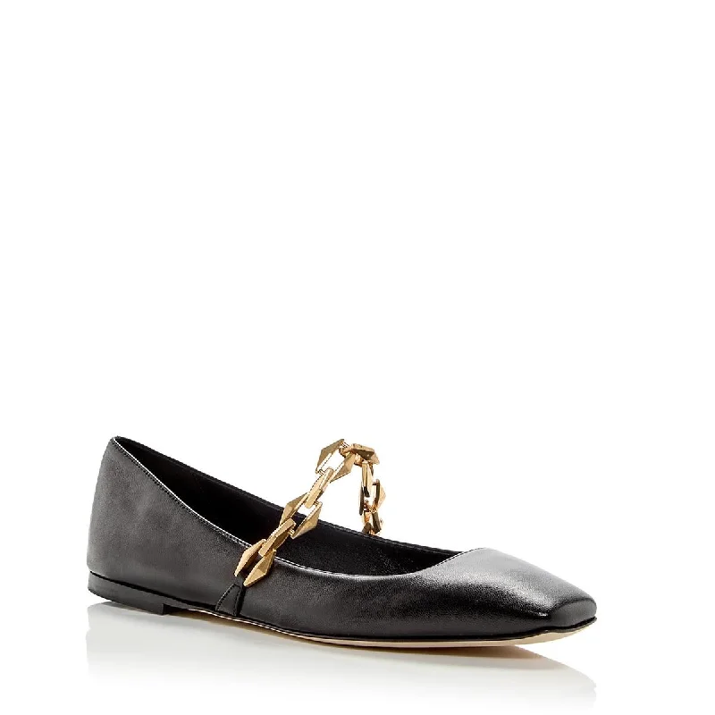 Loafers with soft strolls-Jimmy Choo Womens Diamond Tilda Patent Leather Chain Loafers